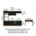 Cozinha Completa Madesa Glamy 315002 com Armário, Balcão e Bancada (Sem Tampo e Pia) - Rustic/Preto