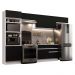 Cozinha Completa Madesa Glamy 350001 com Armário e Balcão (Sem Tampo e Pia) - Branco/Preto