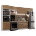 Cozinha Completa Madesa Glamy 350001 com Armário e Balcão (Sem Tampo e Pia) - Branco/Rustic