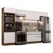 Cozinha Completa Madesa Glamy 350001 com Armário e Balcão (Sem Tampo e Pia) - Rustic/Branco