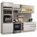 Cozinha Completa Madesa Jade com Armário e Balcão (Sem Tampo e Pia) - Branco/Branco/Crema