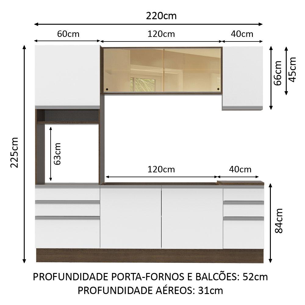 Cozinha Completa Madesa Karen 6 Portas 6 Gavetas (Sem Tampo e Pia)