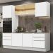 Cozinha Completa Madesa Lux 240002 com Armário e Balcão - Branco/Branco Veludo
