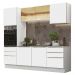 Cozinha Completa Madesa Lux 240002 com Armário e Balcão - Branco/Branco Veludo