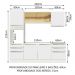 Cozinha Completa Madesa Lux 240002 com Armário e Balcão - Branco/Branco Veludo