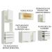 Cozinha Completa Madesa Lux 240002 com Armário e Balcão - Branco/Branco Veludo