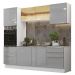 Cozinha Completa Madesa Lux 240002 com Armário e Balcão - Branco/Cinza