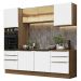 Cozinha Completa Madesa Lux 240002 com Armário e Balcão - Rustic/Branco Veludo