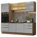Cozinha Completa Madesa Lux 240002 com Armário e Balcão - Rustic/Cinza