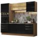 Cozinha Completa Madesa Lux 240002 com Armário e Balcão - Rustic/Preto
