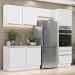Cozinha Completa Madesa Lux 260005 com Armário e Balcão - Branco/Branco Veludo