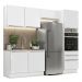 Cozinha Completa Madesa Lux 260005 com Armário e Balcão - Branco/Branco Veludo