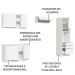 Cozinha Completa Madesa Lux 260005 com Armário e Balcão - Branco/Branco Veludo