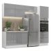 Cozinha Completa Madesa Lux 260005 com Armário e Balcão - Branco/Cinza