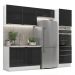 Cozinha Completa Madesa Lux 260005 com Armário e Balcão - Branco/Preto