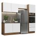 Cozinha Completa Madesa Lux 260005 com Armário e Balcão - Rustic/Branco Veludo