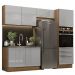 Cozinha Completa Madesa Lux 260005 com Armário e Balcão - Rustic/Cinza