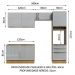 Cozinha Completa Madesa Lux 260005 com Armário e Balcão - Rustic/Cinza