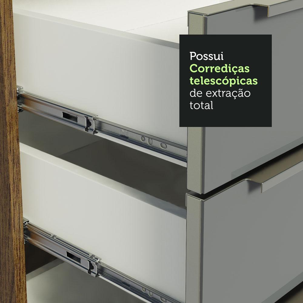 Cozinha Completa Madesa Lux 260005 com Armário e Balcão - Rustic/Cinza