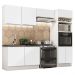 Cozinha Completa Madesa Lux 270001 com Armário e Balcão - Branco/Branco Veludo
