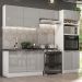 Cozinha Completa Madesa Lux 270001 com Armário e Balcão - Branco/Cinza