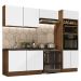 Cozinha Completa Madesa Lux 270001 com Armário e Balcão - Rustic/Branco Veludo