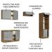 Cozinha Completa Madesa Lux 270001 com Armário e Balcão - Rustic/Cinza