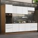 Cozinha Completa Madesa Lux 320004 com Armário e Balcão - Rustic/Branco Veludo