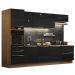 Cozinha Completa Madesa Lux 320004 com Armário e Balcão - Rustic/Preto