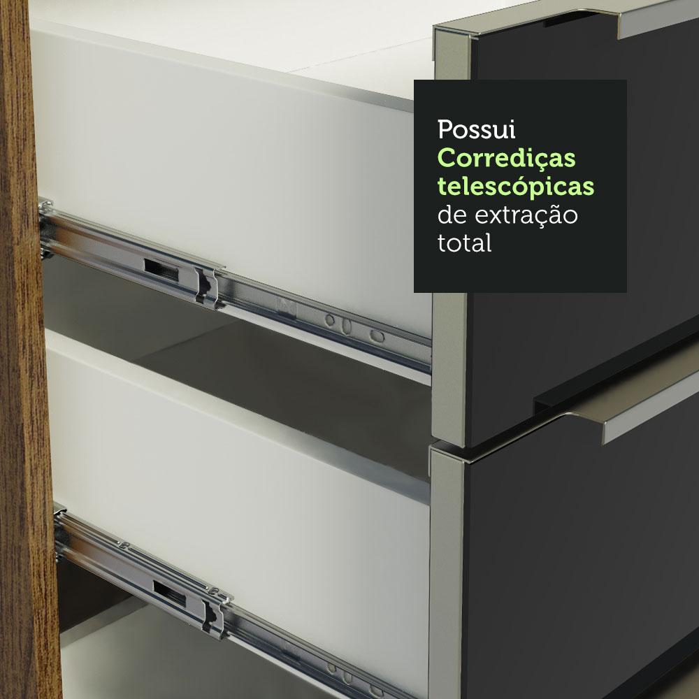 Cozinha Completa Madesa Lux 320004 com Armário e Balcão - Rustic/Preto