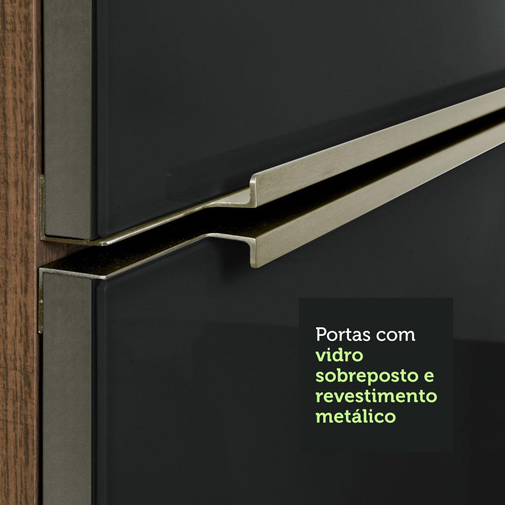 Cozinha Completa Madesa Lux 320004 com Armário e Balcão - Rustic/Preto