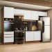 Cozinha Completa Madesa Lux 340001 com Armário e Balcão - Rustic/Branco Veludo