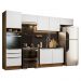 Cozinha Completa Madesa Lux 340001 com Armário e Balcão - Rustic/Branco Veludo