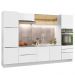 Cozinha Completa Madesa Lux com Armário e Balcão - Branco/Branco Veludo