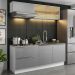 Cozinha Completa Madesa Lux com Armário e Balcão 5 Portas 2 Gavetas - Branco/Cinza