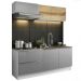 Cozinha Completa Madesa Lux com Armário e Balcão 5 Portas 2 Gavetas - Branco/Cinza