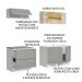 Cozinha Completa Madesa Lux com Armário e Balcão 5 Portas 2 Gavetas - Branco/Cinza