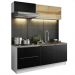 Cozinha Completa Madesa Lux com Armário e Balcão 5 Portas 2 Gavetas - Branco/Preto