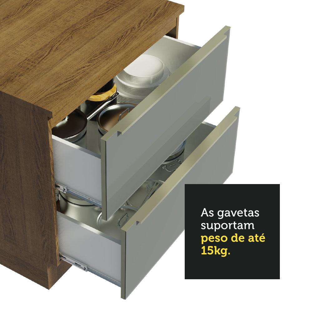 Cozinha Completa Madesa Lux com Armário e Balcão 5 Portas 2 Gavetas - Rustic