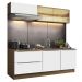 Cozinha Completa Madesa Lux com Armário e Balcão 5 Portas 2 Gavetas - Rustic/Branco Veludo