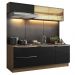 Cozinha Completa Madesa Lux com Armário e Balcão 5 Portas 2 Gavetas - Rustic/Preto