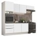 Cozinha Completa Madesa Lux com Armário e Balcão 6 Portas 3 Gavetas - Branco/Branco Veludo