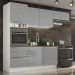 Cozinha Completa Madesa Lux com Armário e Balcão 6 Portas 3 Gavetas - Branco/Cinza