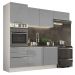 Cozinha Completa Madesa Lux com Armário e Balcão 6 Portas 3 Gavetas - Branco/Cinza