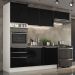Cozinha Completa Madesa Lux com Armário e Balcão 6 Portas 3 Gavetas - Branco/Preto