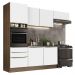 Cozinha Completa Madesa Lux com Armário e Balcão 6 Portas 3 Gavetas - Rustic/Branco Veludo