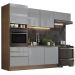 Cozinha Completa Madesa Lux com Armário e Balcão 6 Portas 3 Gavetas - Rustic/Cinza