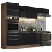 Cozinha Completa Madesa Lux com Armário e Balcão 6 Portas 3 Gavetas - Rustic/Preto
