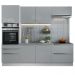 Cozinha Completa Madesa Lux com Armário e Balcão 6 Portas 5 Gavetas - Branco/Cinza
