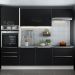 Cozinha Completa Madesa Lux com Armário e Balcão 6 Portas 5 Gavetas - Branco/Preto